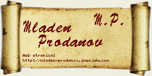 Mladen Prodanov vizit kartica